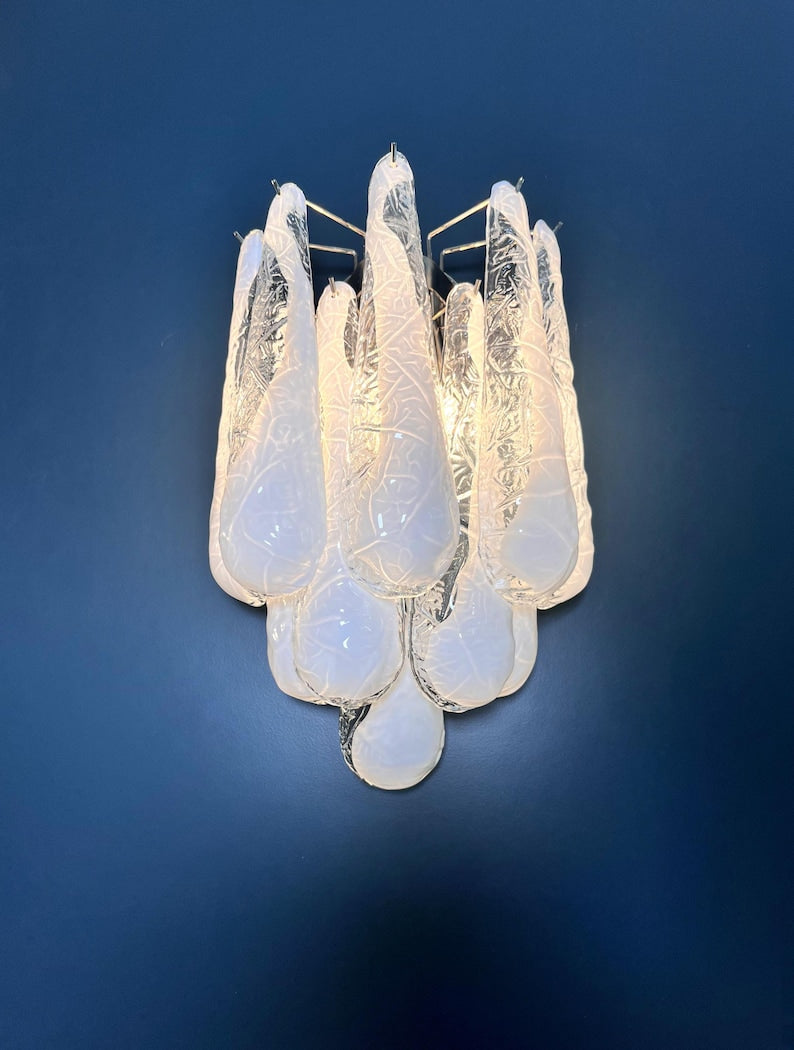 Murano vägglampa Drop Caletta - Milky White