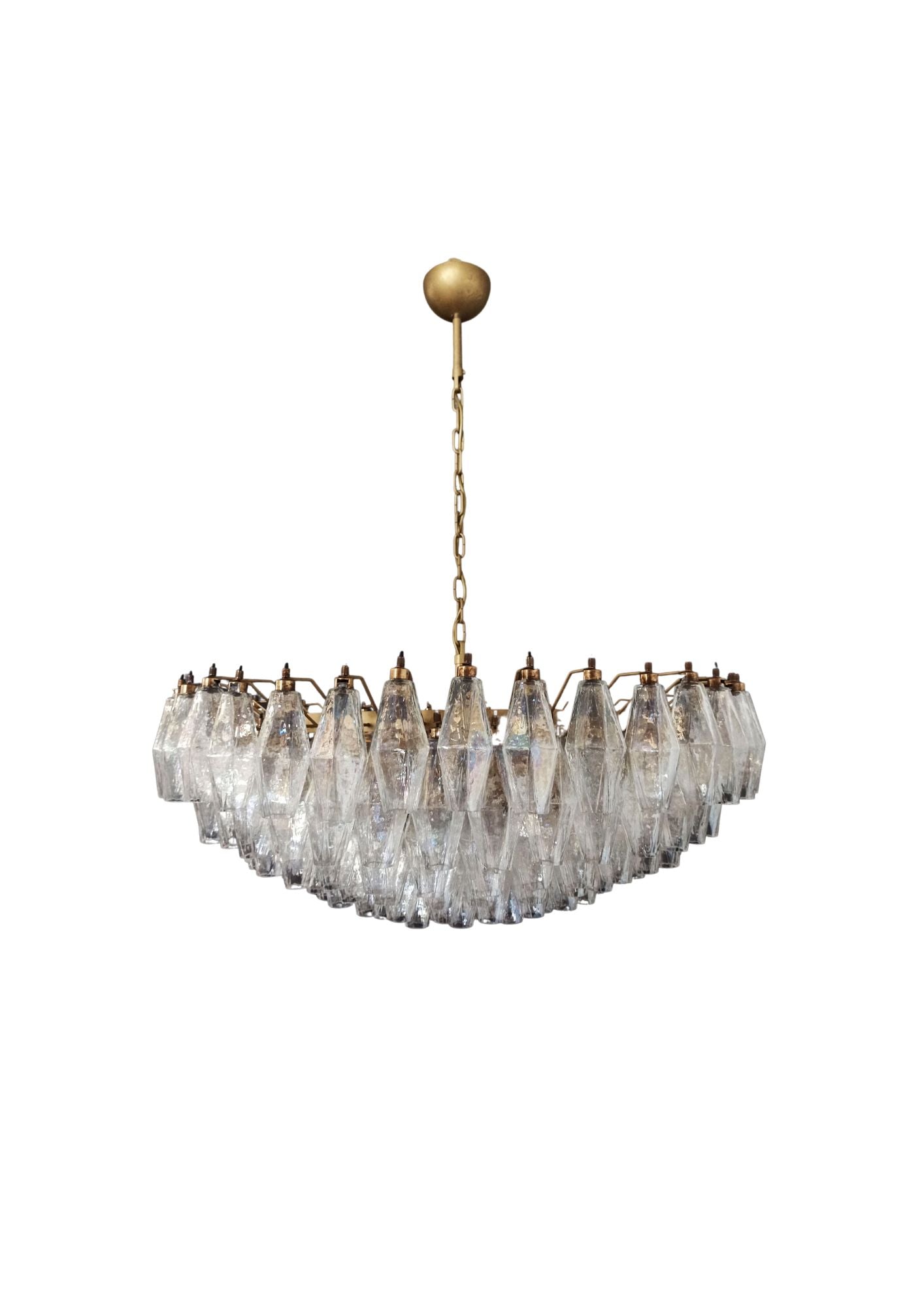 Murano takkrona Poliedri Ø90 - 185 glas pärlemor
