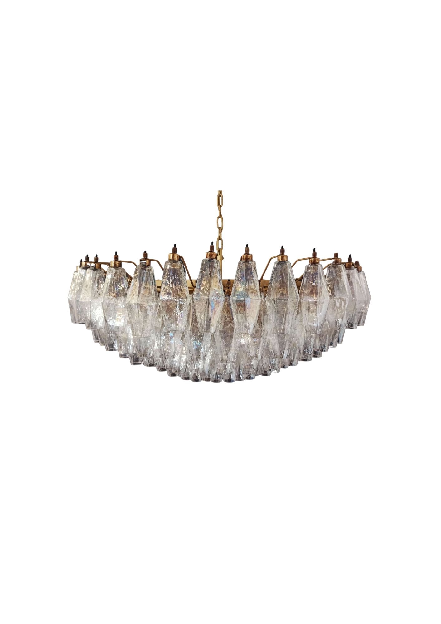 Murano takkrona Poliedri Ø90 - 185 glas pärlemor