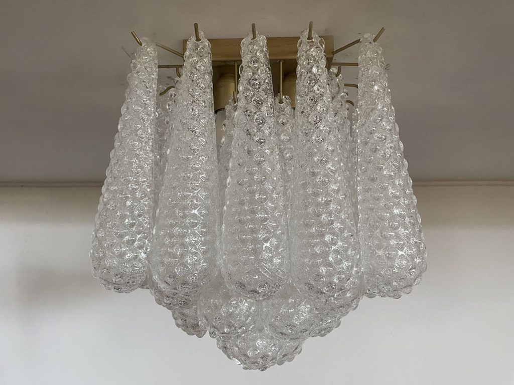 Murano plafond Drop mässing Ø35 - 32 glas