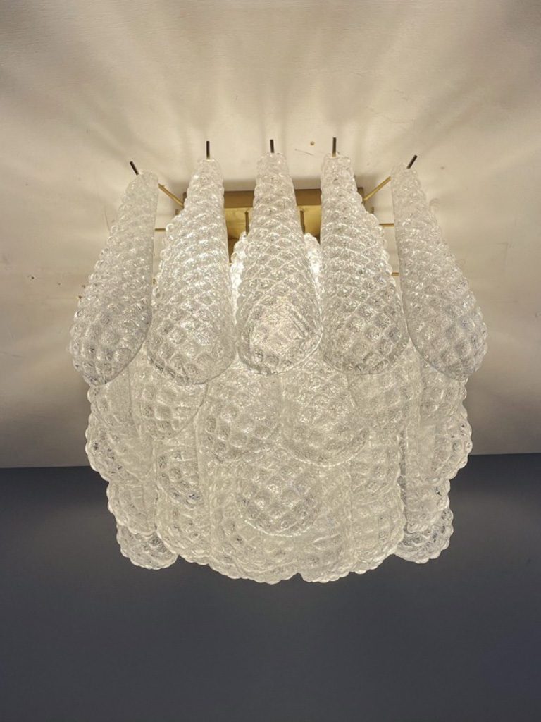 Murano plafond Drop mässing Ø35 - 32 glas