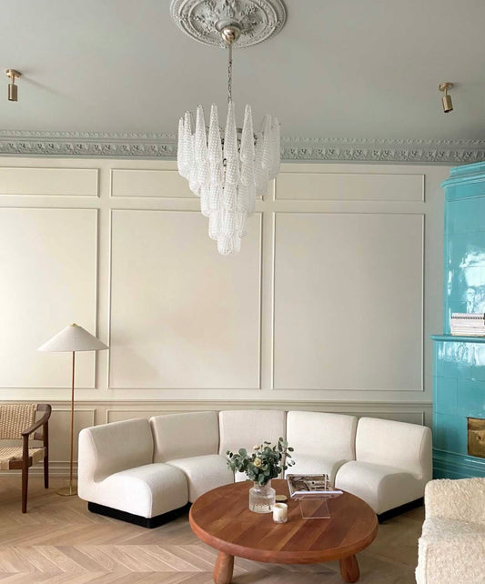 Murano takkrona Drop Ø75 - 52 glas