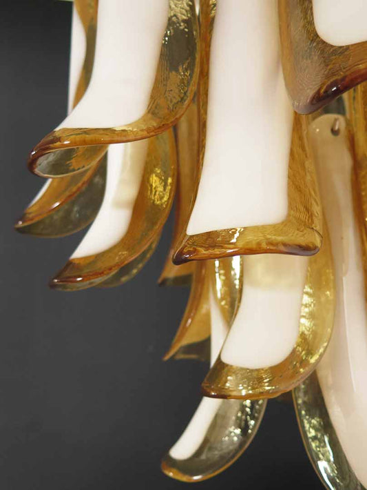 Murano takkrona Mazzega Ø50 - 26 bärnstensfärgade glas