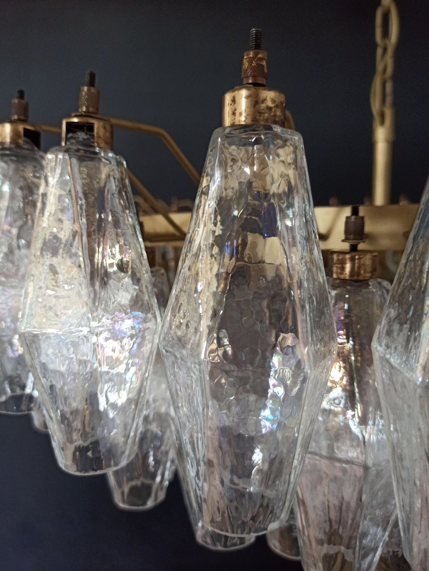 Murano takkrona Poliedri Ø90 - 185 glas pärlemor