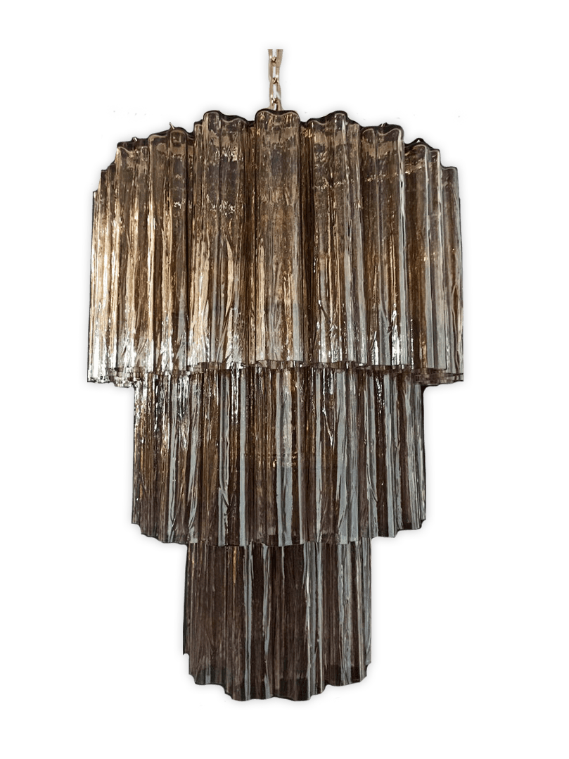 Murano takkrona Tubular Ø60 - 52 rökfärgade glas