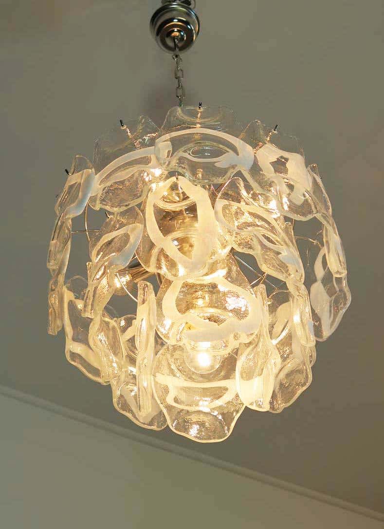 Murano takkrona Lattimo Mazzega Ø48 - 23 glas