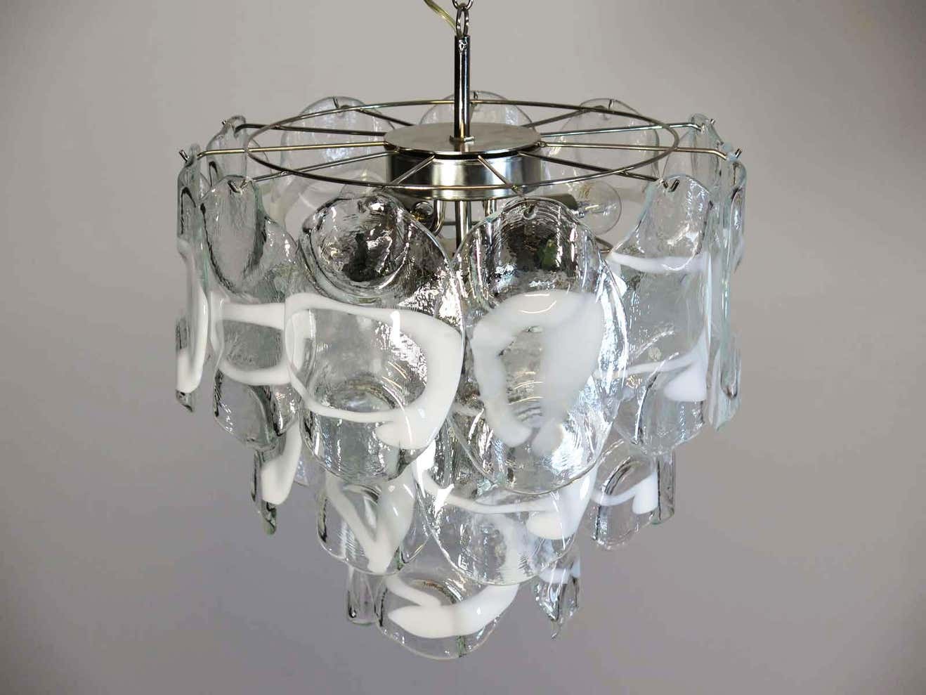 Murano takkrona Lattimo Mazzega Ø48 - 23 glas