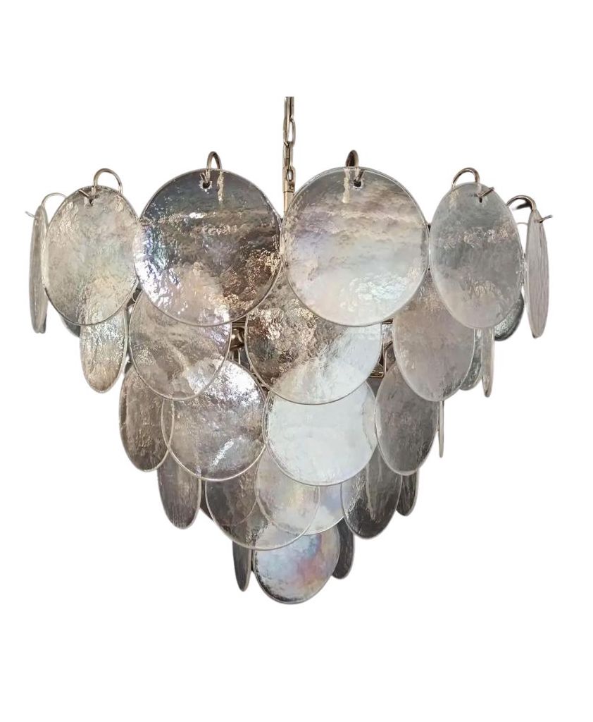 Murano takkrona Iris Ø70 - 57 iriserade glas